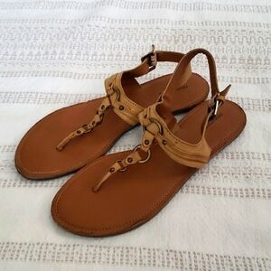 Maurices 'shelia' brown faux leather summer sandals, strappy, women's size 10